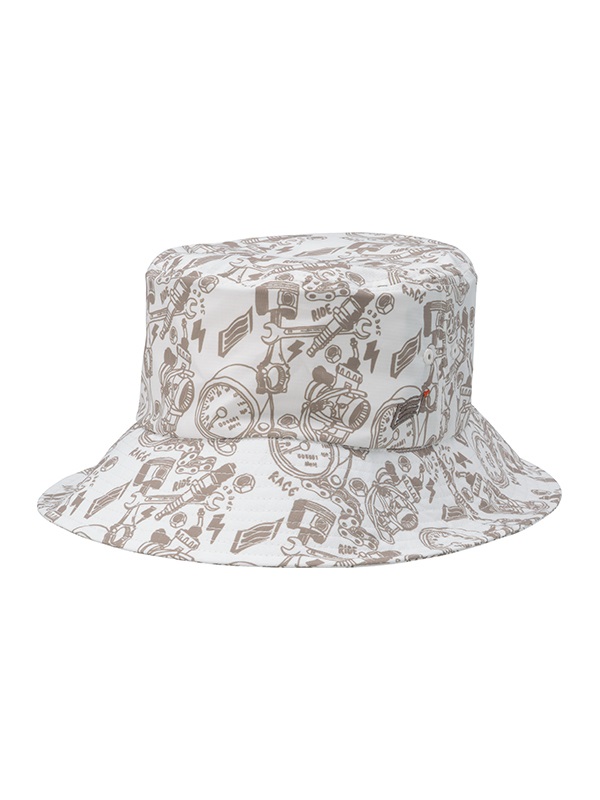 HYOD MOTO CAP BUCKET(WHITE/BEIGE GRAPHIC-FREE)