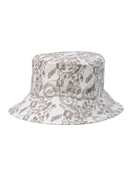 HYOD MOTO CAP BUCKET(WHITE/BEIGE GRAPHIC)