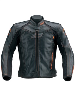 ST-X LEATHER [MINERVA D3O®](BLACK/ORANGE STITCH(CREST)-M)