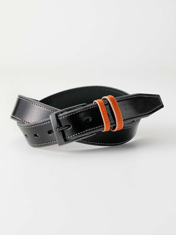 HYOD DOUBLE LOOP BELT(BLACK/ORANGE/ORANGE-FREE)