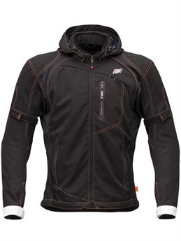 ST-S MOTO PARKA D3O®(BLACK/WHITE ORANGE STITCH-M)